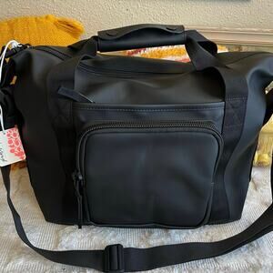 Rains Texel Kit Bag Utility Travel Waterproof Crossbody Weekender in Black